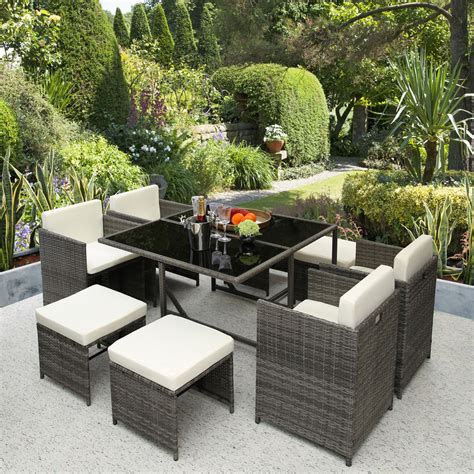 Ashburton Rattan 8 Seat Cube Dining Set