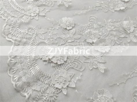 3D Floral Beaded Embroidery Lace Fabric By The Yard Wedding Etsy