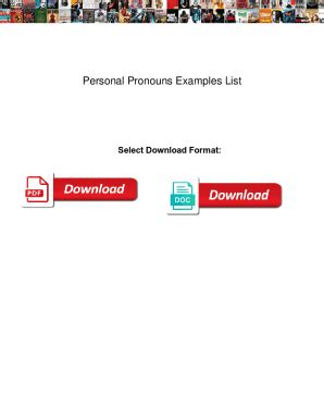 Fillable Online Personal Pronouns Examples List Personal Pronouns