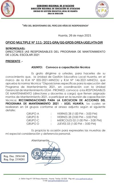 Oficio Multiple N Gra Gg Grds Drea Ugelhta Dir