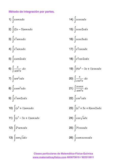 Formulas De Las Integrales