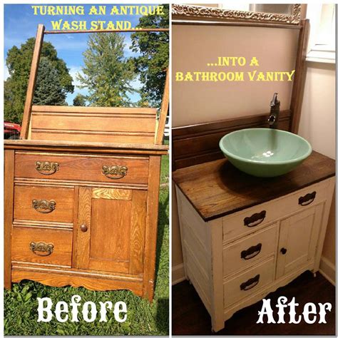 DIY Turning An Antique Wash Stand Into A Bathroom Vanity Wash Stand