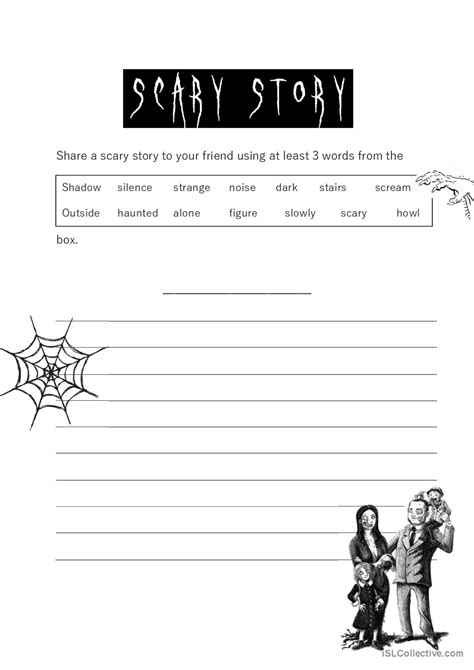 Scary Story Writing A Story English Esl Worksheets Pdf Doc