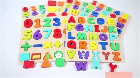 Baby Wooden Alphabet Puzzle Board Children Cognitive Wooden Matching