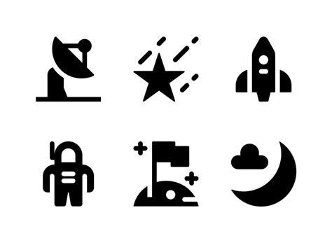 Simple Set Of Space Related Vector Solid Icons 2163765 Vector Art At