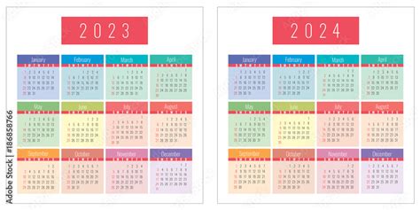 Calendar And Years Color Stock Vektorgrafik Adobe Stock