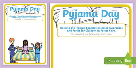 Pyjama Day Poster Fundraising Event F 2 Resource