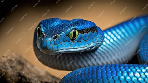 Premium Photo | Blue viper snake closeup face, viper snake, blue ...