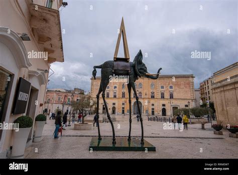 Sculpture Dedicated To Dali Inside The Ancient Town Of Matera Sassi