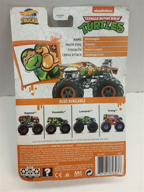 Hot Wheels Monster Trucks Teenage Mutant Ninja Turtles Michelangelo