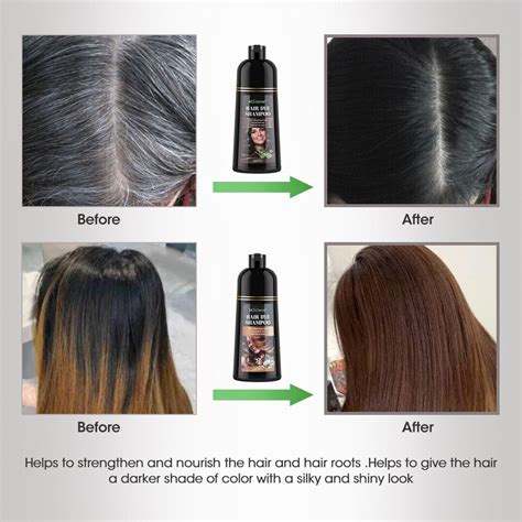 Hair Dye Shampoo Covering Grey Hair Instant Darkening Coffee Semipermanent 500ml Ebay