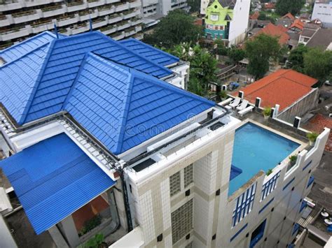 Luxury Rooftop Pool. Swimming Pool on the Roof of the Hotel Stock Image ...