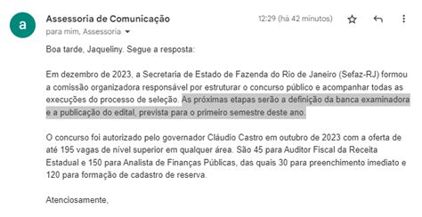 Concurso Sefaz Rj Edital No 1º Semestre De 2024 Saiba Detalhes