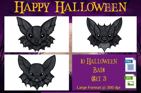 10 Halloween Bats Set 2 Graphic by Webmark · Creative Fabrica