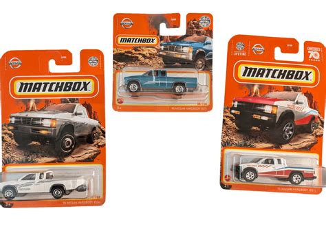 Matchbox 95 Nissan Hardbody Teal, 95 Nissan Truck White, and 95 Nissan ...