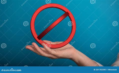 Hand Holding The Warning Stop Sign Stock Photo Image Of Warning