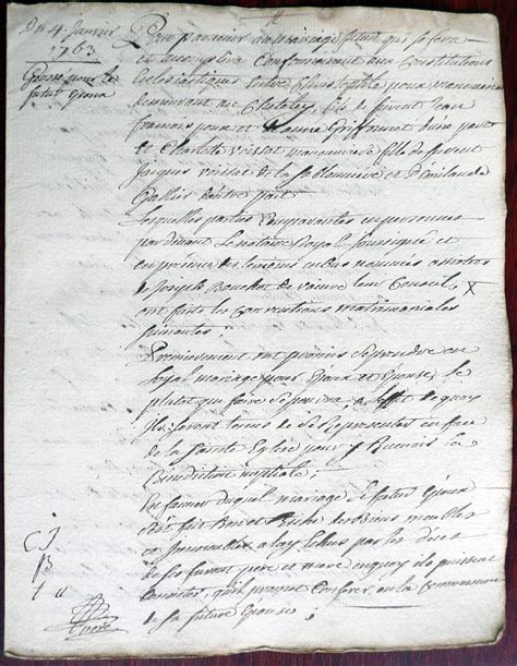 Brainans Notre Histoire 1763 01 04 Contrat De Mariage Christophle