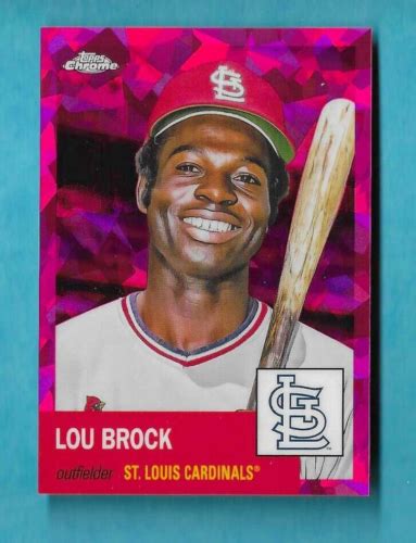 Lou Brock 2022 Topps Chrome Platinum Fuchsia Atomic REFRACTOR 100