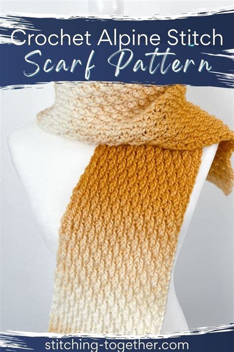 Sunrise Alpine Stitch Scarf Crochet Pattern Crochet Scarf Pattern