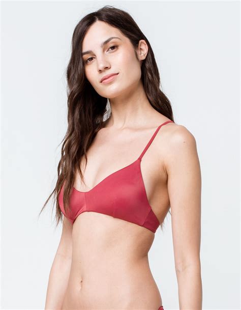 Rvca Solid Cross Back Burnt Red Bikini Top Burnt Red Tillys