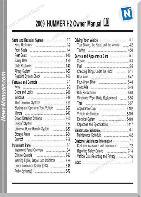 Hummer H Owners Manual