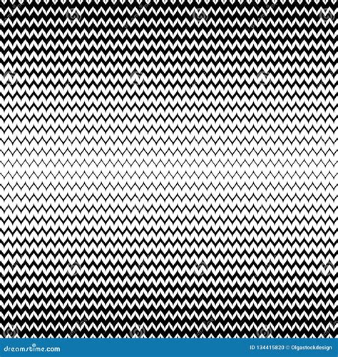 Vector Halftone Seamless Pattern Black White Zig Zag Lines Texture