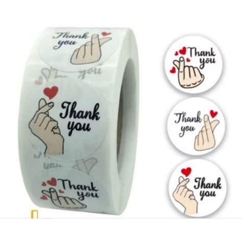 Jual Sticker Thankyou 1 Roll 500pcs Sticker Thank You Sticker