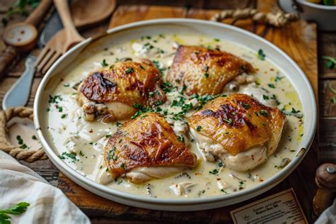 LA recette authentique du poulet à la crème façon grand mère