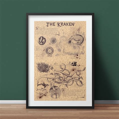 Large Kraken Mythology Art Print - Etsy