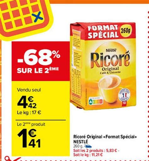 Promo Ricoré Original format Spécial Nestlé chez Carrefour Market