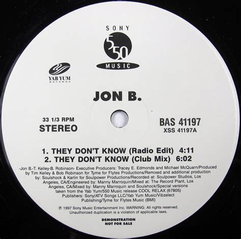 Jon B They Dont Know 1997 Vinyl Discogs