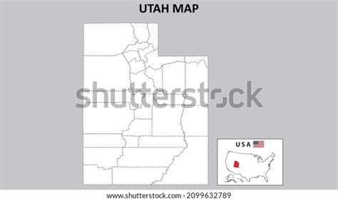 Utah Map State District Map Utah Stock Vector (Royalty Free) 2099632789 ...