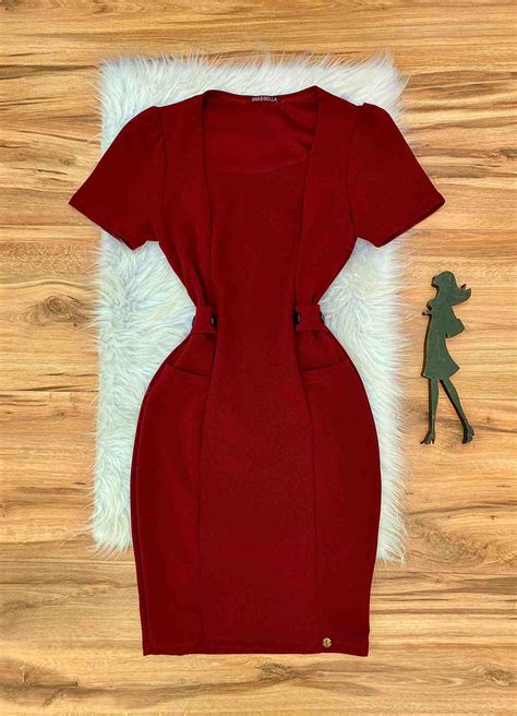 Vestido Dariana Sb Marsala Na Saia Bella Compre Vestido Dariana