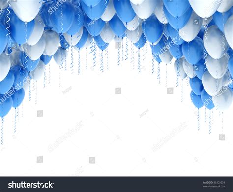 Blue White Balloons Isolated On White Stock Illustration 89203633 ...