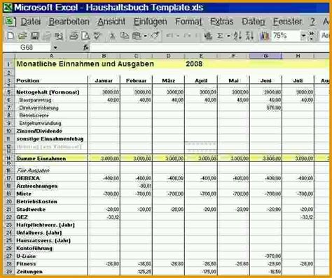 Angepasst Haushaltsbuch Excel Vorlage Kostenlos De Excel Kostenlos