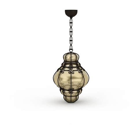 Antique Glass Pendant Lighting 3d Model 3ds Max Files Free Download