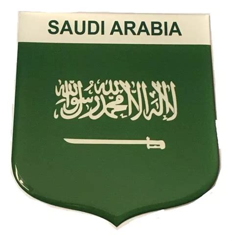 Adesivo Resinado Em Escudo Da Bandeira Da Ar Bia Saudita Mercadolivre