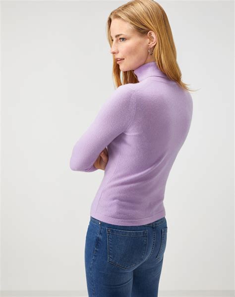 Soft Lilac Cashmere Roll Neck Sweater Pure Collection