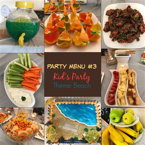 The Party Menu Series! ~ Party Menu#3 Kid's Party: Theme: Beach/Seaside ...