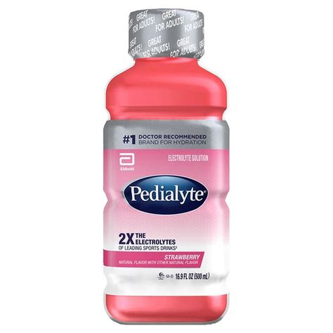 Pedialyte Strawberry Flavored Electrolyte Solution Hydration Drink (500