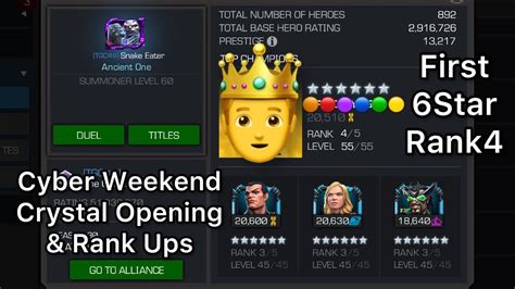 Cyber Weekend Crystal Opening And Rank Ups My Last Time Whaling Out Marvel Contest Of Champions