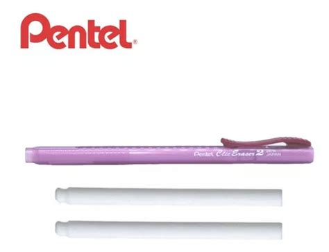 Borracha Pentel Click Eraser 2 Refil Rosa Transparente MercadoLivre