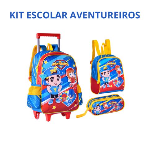 Kit Escolar Os Aventureiros Ganhe Guarda Chuva De Brinde Luccas