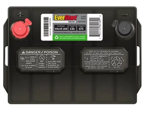 Dropship Everstart Value Lead Acid Automotive Battery Group Size 26r