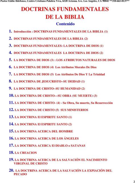 Cuáles son las 12 doctrinas de la Biblia