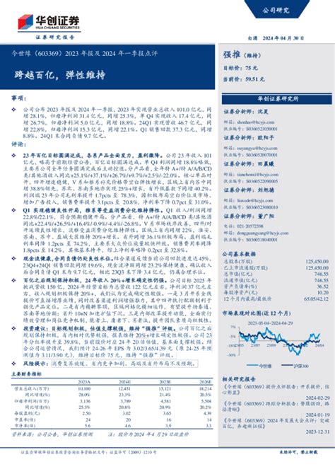 2023年报及2024年一季报点评：跨越百亿，弹性维持