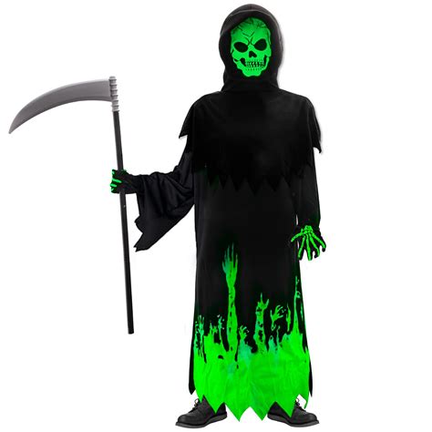 Buy Kitimihalloween Glow In The Dark Grim Reaper Costume For Boys Kids