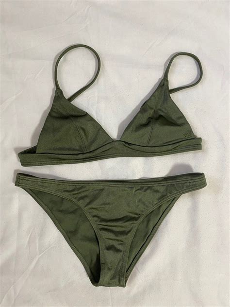 Olive Green Bikini Set Billabong Women S Fashion Swimwear Bikinis