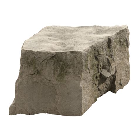 Pale Square Smooth Large Rock Boulder Model - Poliigon