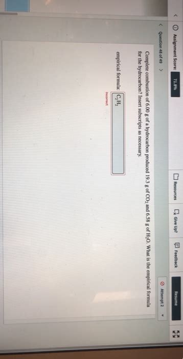 Solved Question Of A Mixture Of Two Hydrocarbons C Chegg